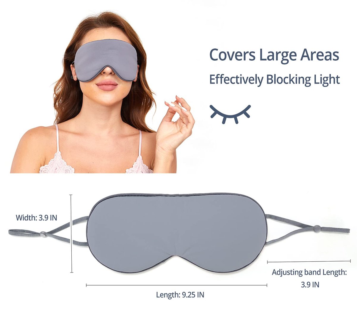 BATHRINS Schlafmaske 2er-Pack: Kühlende & Wärmende Doppelseitige Augenmaske, Superweiches Seidenblindfold mit Verstellbarem Riemen, Lichtblockierende Schlafmaske für Reisen, Meditation & Nickerchen