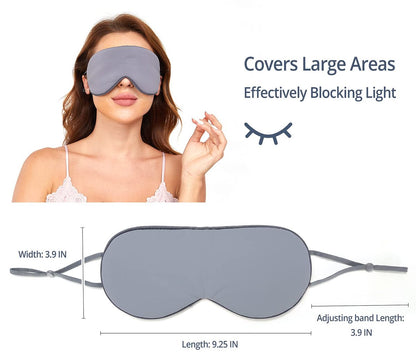 BATHRINS Schlafmaske 2er-Pack: Kühlende & Wärmende Doppelseitige Augenmaske, Superweiches Seidenblindfold mit Verstellbarem Riemen, Lichtblockierende Schlafmaske für Reisen, Meditation & Nickerchen