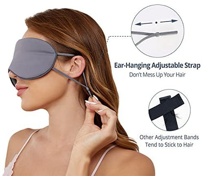 BATHRINS Schlafmaske 2er-Pack: Kühlende & Wärmende Doppelseitige Augenmaske, Superweiches Seidenblindfold mit Verstellbarem Riemen, Lichtblockierende Schlafmaske für Reisen, Meditation & Nickerchen