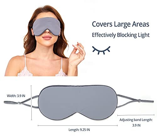 BATHRINS Schlafmaske 2er-Pack: Kühlende & Wärmende Doppelseitige Augenmaske, Superweiches Seidenblindfold mit Verstellbarem Riemen, Lichtblockierende Schlafmaske für Reisen, Meditation & Nickerchen
