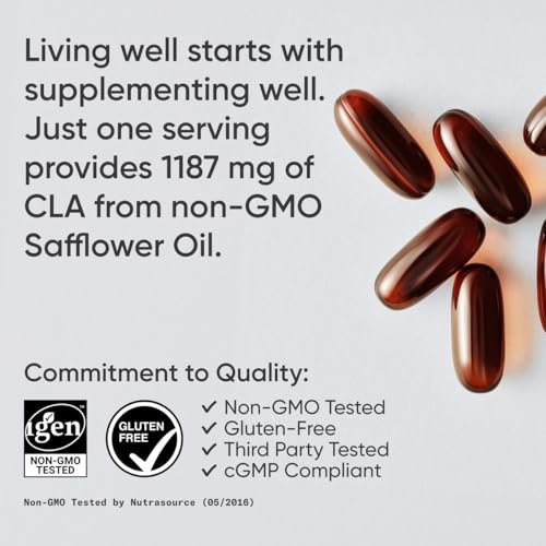 Sports Research CLA 1250 mg – Aktive Konjugierte Linolsäure für Männer und Frauen | Non-GMO, Soja- & Glutenfrei – 95% Reinheit (90 Weichkapseln)