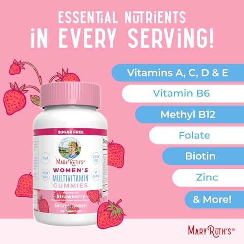 MaryRuth Organics Immun-Unterstützung Multivitamin Gummis für Frauen | Zuckerfrei | Vegan | 60 Stück