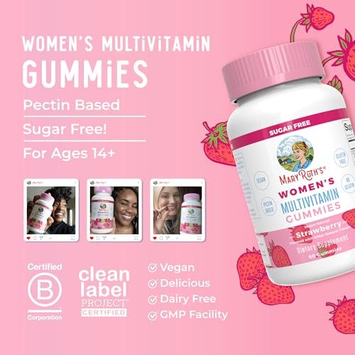 MaryRuth Organics Immun-Unterstützung Multivitamin Gummis für Frauen | Zuckerfrei | Vegan | 60 Stück