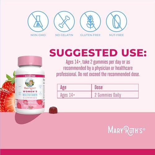 MaryRuth Organics Immun-Unterstützung Multivitamin Gummis für Frauen | Zuckerfrei | Vegan | 60 Stück
