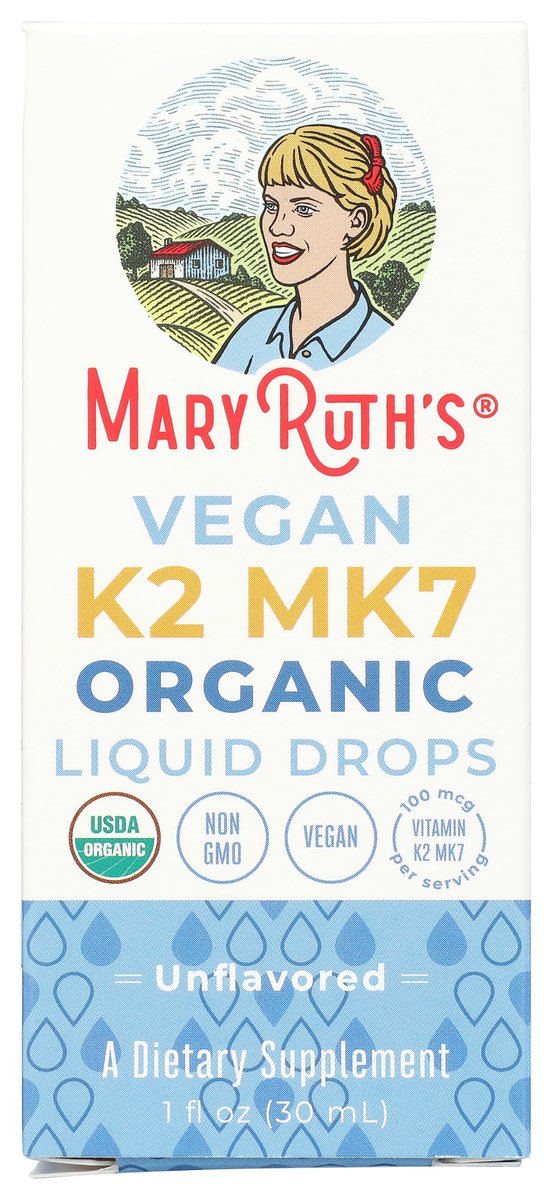 MaryRuth’s USDA Bio Vitamin K2 MK7 Flüssig Tropfen für Erwachsene & Kinder | Aus Natto gewonnen | Menaquinon-7 | Vegan K2 Vitamin für Knochengesundheit & Kalziumaufnahme | 30 ml | Bis zu 90 Portionen