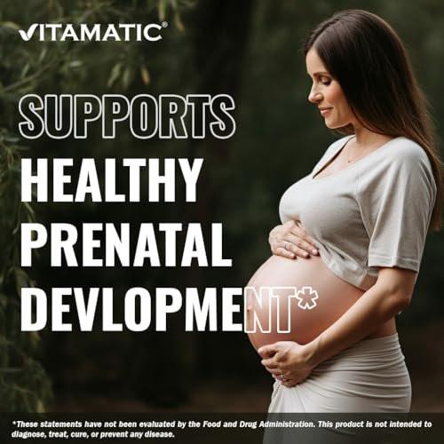 Vitamatic Folsäure 1000 mcg (1 mg) - Vegetarische Tabletten - 1667 mcg DFE - Vitamin B9 (240 Tabletten)