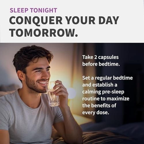12-in-1 Schlafunterstützung Kapseln - Melatoninfrei & nicht abhängig machend mit Magnesium, Ashwagandha, L-Tryptophan, Baldrianwurzel, GABA und 5-HTP (90 Kapseln)