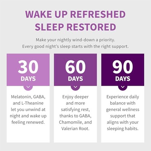 12-in-1 Melatonin Schlafkapseln - Natürliche Schlafhilfe für Erwachsene mit Melatonin 5mg und Magnesiumglycinat 500mg, Schlafmittel mit Ashwagandha, L-Theanin, Baldrianwurzel, GABA, 5-HTP (90 Kapseln, Packung mit 1)