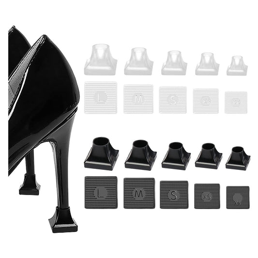 SooGree 10 Paar High Heel Protektoren – 5 Größen Absatzreparaturkappen & Absatzstopper für Outdoor-Hochzeiten, Gras, Kies, Steine und Risse – verhindert Einsinken
