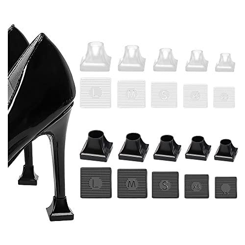 SooGree 10 Paar High Heel Protektoren – 5 Größen Absatzreparaturkappen & Absatzstopper für Outdoor-Hochzeiten, Gras, Kies, Steine und Risse – verhindert Einsinken