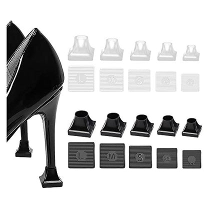 SooGree 10 Paar High Heel Protektoren – 5 Größen Absatzreparaturkappen & Absatzstopper für Outdoor-Hochzeiten, Gras, Kies, Steine und Risse – verhindert Einsinken