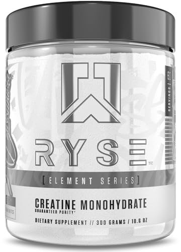 RYSE Creatin-Monohydrat-Pulver – geschmacksneutral – unterstützt Männer & Frauen beim Muskelaufbau, Kraft, Leistung und Ausdauer – hilft Müdigkeit zu reduzieren und die Erholung zu verbessern – 60 Portionen