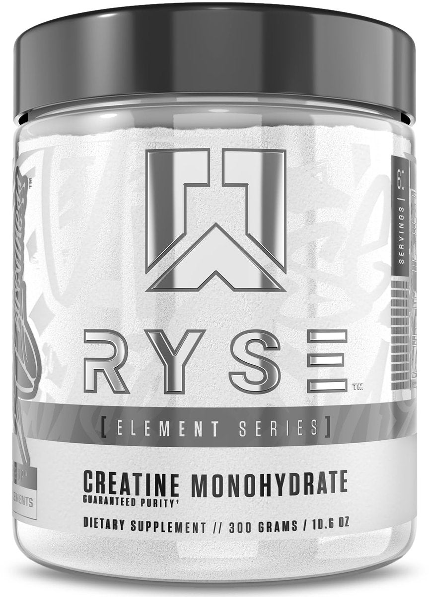 RYSE Creatin-Monohydrat-Pulver – geschmacksneutral – unterstützt Männer & Frauen beim Muskelaufbau, Kraft, Leistung und Ausdauer – hilft Müdigkeit zu reduzieren und die Erholung zu verbessern – 60 Portionen