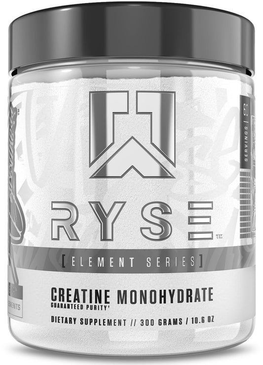RYSE Creatin-Monohydrat-Pulver – geschmacksneutral – unterstützt Männer & Frauen beim Muskelaufbau, Kraft, Leistung und Ausdauer – hilft Müdigkeit zu reduzieren und die Erholung zu verbessern – 60 Portionen