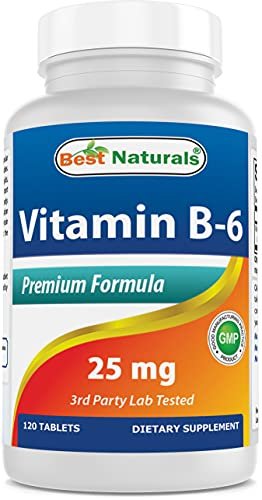 Best Naturals Vitamin B6 25 mg – 120 Tabletten, Nahrungsergänzungsmittel