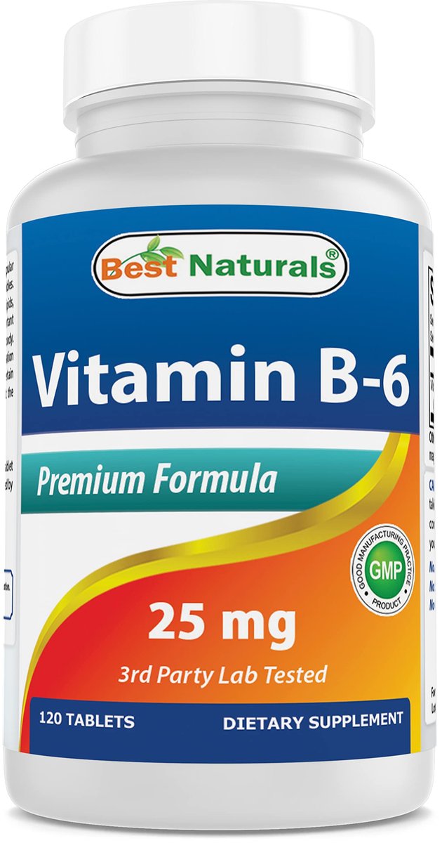 Best Naturals Vitamin B6 25 mg – 120 Tabletten, Nahrungsergänzungsmittel