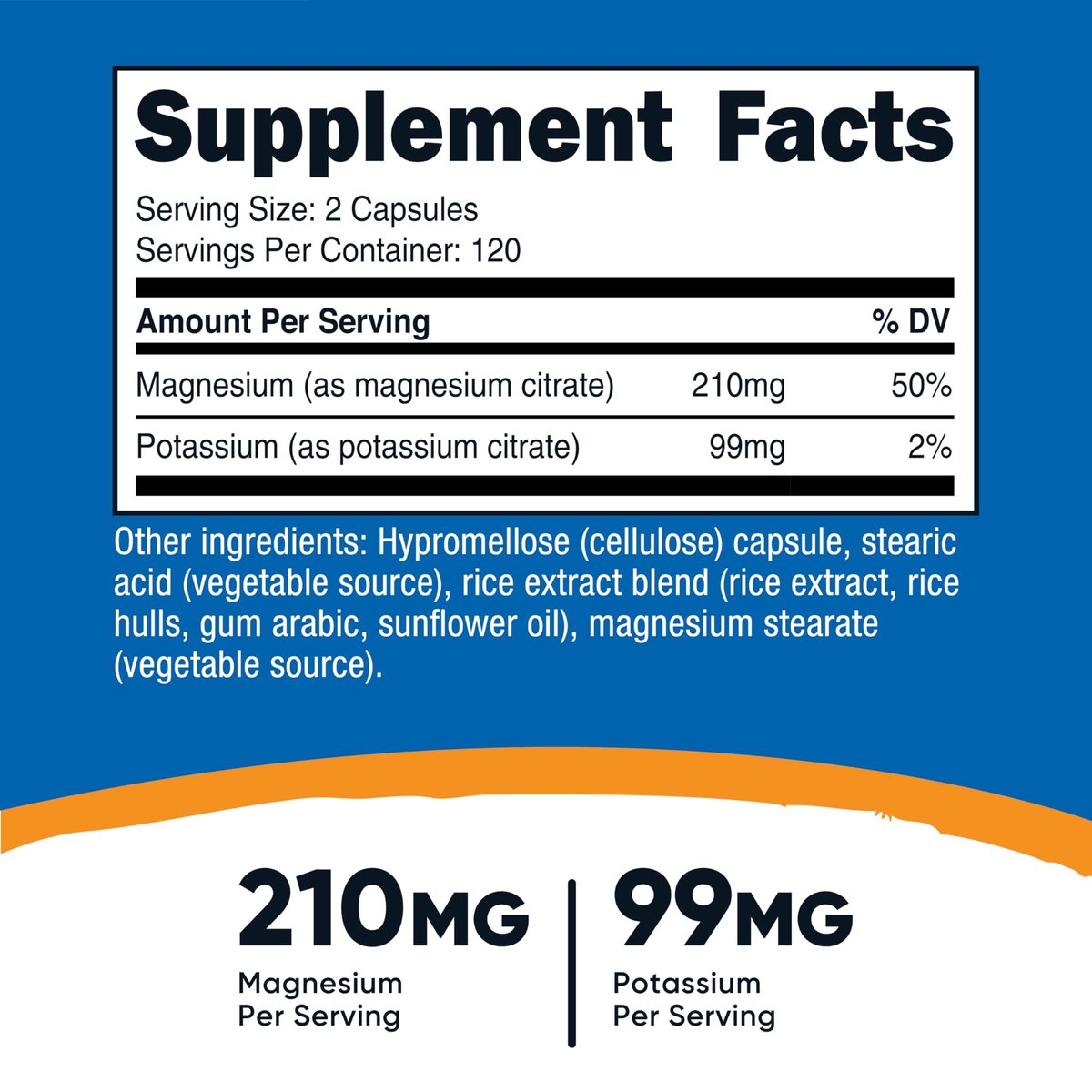 Nutricost Kalium (99 mg) & Magnesium (210 mg) Citrate, 240 Kapseln - Non-GMO, Glutenfrei