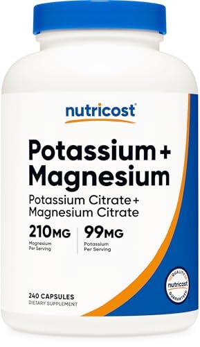 Nutricost Kalium (99 mg) & Magnesium (210 mg) Citrate, 240 Kapseln - Non-GMO, Glutenfrei