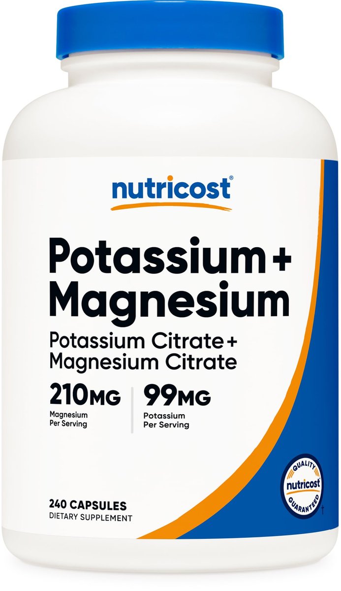 Nutricost Kalium (99 mg) & Magnesium (210 mg) Citrate, 240 Kapseln - Non-GMO, Glutenfrei