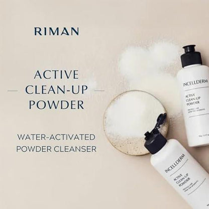 INCELLDERM Active Clean-Up Powder 90g (3,17 oz) – Wasseraktiviertes Reinigungspulver mit Papain-Enzymen, sanfte Peeling- und Hautbarriere-Unterstützung, pflanzliche Formel