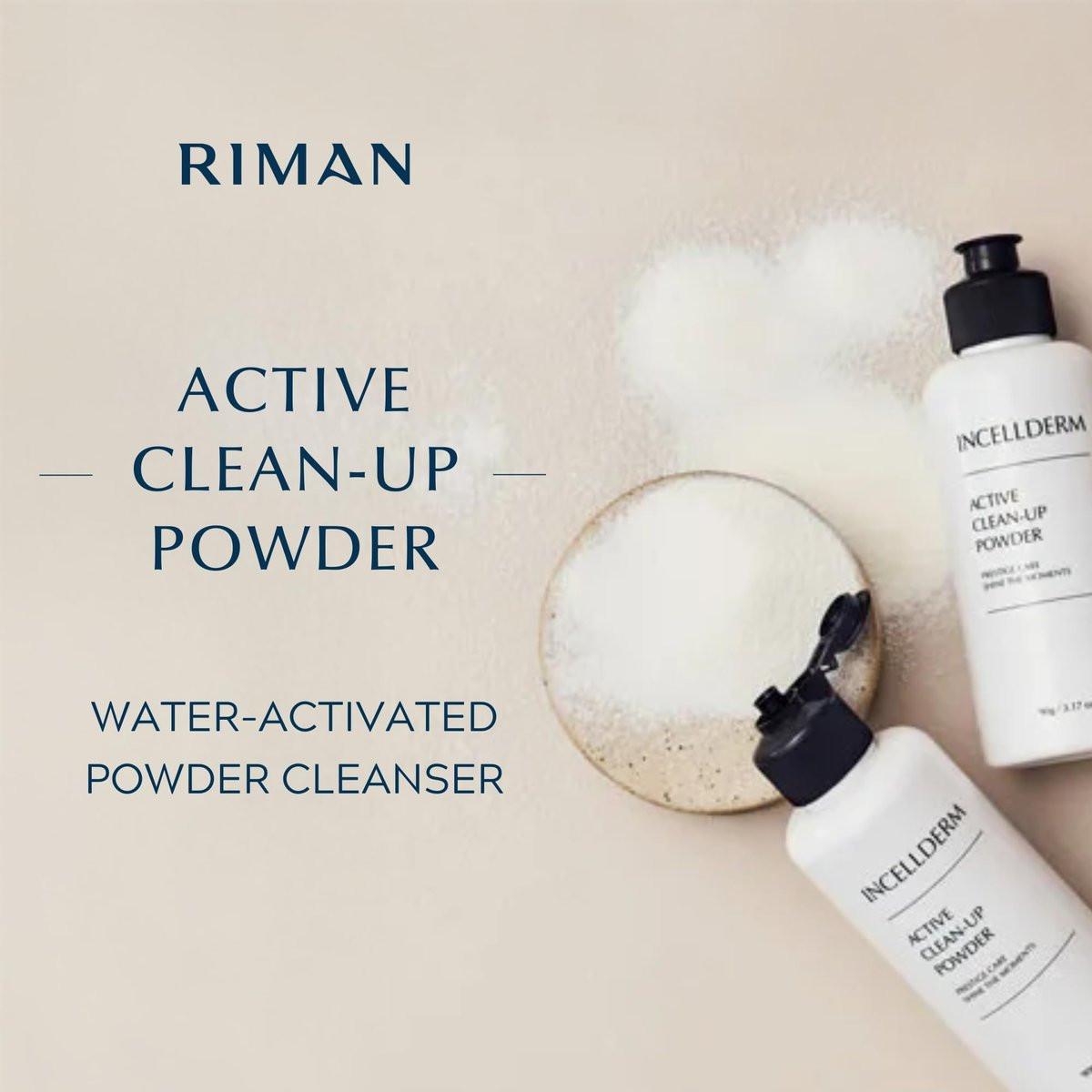 INCELLDERM Active Clean-Up Powder 90g (3,17 oz) – Wasseraktiviertes Reinigungspulver mit Papain-Enzymen, sanfte Peeling- und Hautbarriere-Unterstützung, pflanzliche Formel