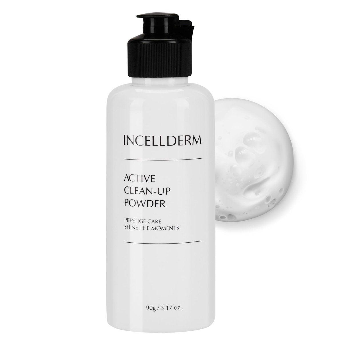 INCELLDERM Active Clean-Up Powder 90g (3,17 oz) – Wasseraktiviertes Reinigungspulver mit Papain-Enzymen, sanfte Peeling- und Hautbarriere-Unterstützung, pflanzliche Formel