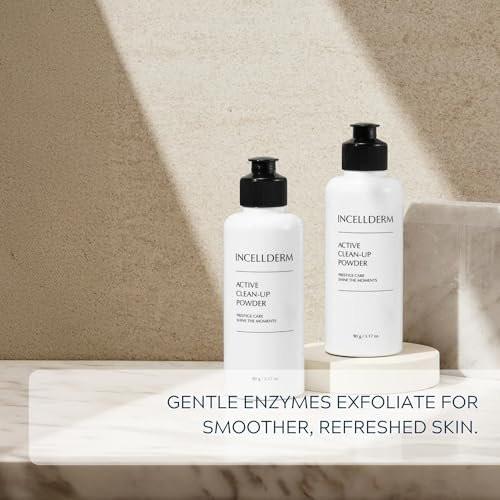 INCELLDERM Active Clean-Up Powder 90g (3,17 oz) – Wasseraktiviertes Reinigungspulver mit Papain-Enzymen, sanfte Peeling- und Hautbarriere-Unterstützung, pflanzliche Formel