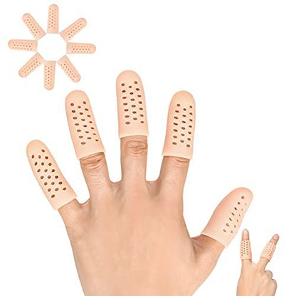 Pnrskter Gel Fingerkappen – 14 Stück, atmungsaktiv und bequem, ideal bei Triggerfinger, Handekzem, rissigen Fingern und Arthritis