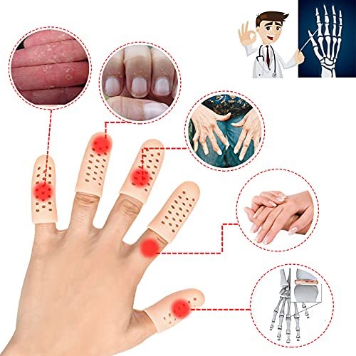 Pnrskter Gel Fingerkappen – 14 Stück, atmungsaktiv und bequem, ideal bei Triggerfinger, Handekzem, rissigen Fingern und Arthritis