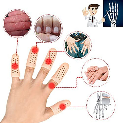 Pnrskter Gel Fingerkappen – 14 Stück, atmungsaktiv und bequem, ideal bei Triggerfinger, Handekzem, rissigen Fingern und Arthritis
