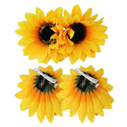 Sonnenblumen-Haarspangen für Frauen und Mädchen – Gänseblümchen-Alligator-Clips für den Sommer – 4er-Pack