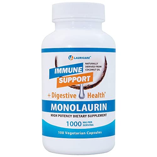 Lauricare Monolaurin Kapseln – Immununterstützung & Darmgesundheit – 1000 mg pro Portion – 100 Kapseln
