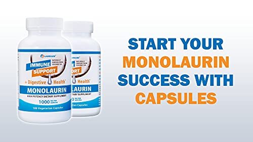 Lauricare Monolaurin Kapseln – Immununterstützung & Darmgesundheit – 1000 mg pro Portion – 100 Kapseln