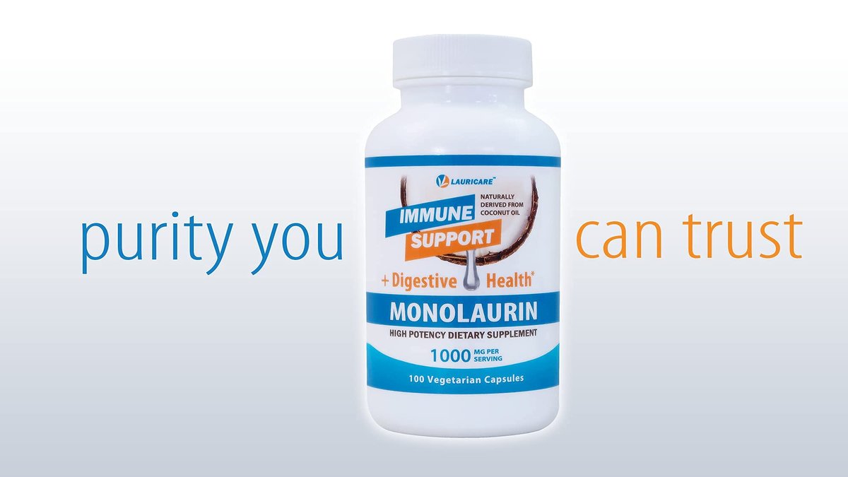 Lauricare Monolaurin Kapseln – Immununterstützung & Darmgesundheit – 1000 mg pro Portion – 100 Kapseln