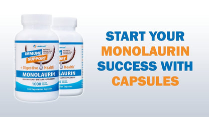 Lauricare Monolaurin Kapseln – Immununterstützung & Darmgesundheit – 1000 mg pro Portion – 100 Kapseln