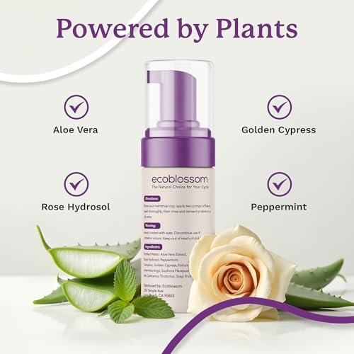 EcoBlossom Menstruationsbecher Reiniger – Ungelüfteter Schaumreiniger für Silikon-Periodenscheiben – 150 ml (5 oz)