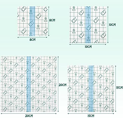 BBTO 100 Stück Transparente Stretch-Klebebandagen, wasserdichte klare Pflasterabdeckungen, Schutzfolie für Dusche (3,4,6,8 Zoll)