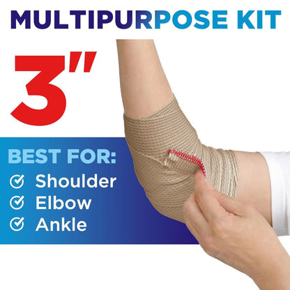 Hochleistungs-Elastikbandage Wickel - 6er Pack (2x2in, 2x3in, 2x4in) - Selbstschließende Kompressionsbandage für Bein, Knöchel, Handgelenk und Knie - für Erste-Hilfe-Set und nach der Operation