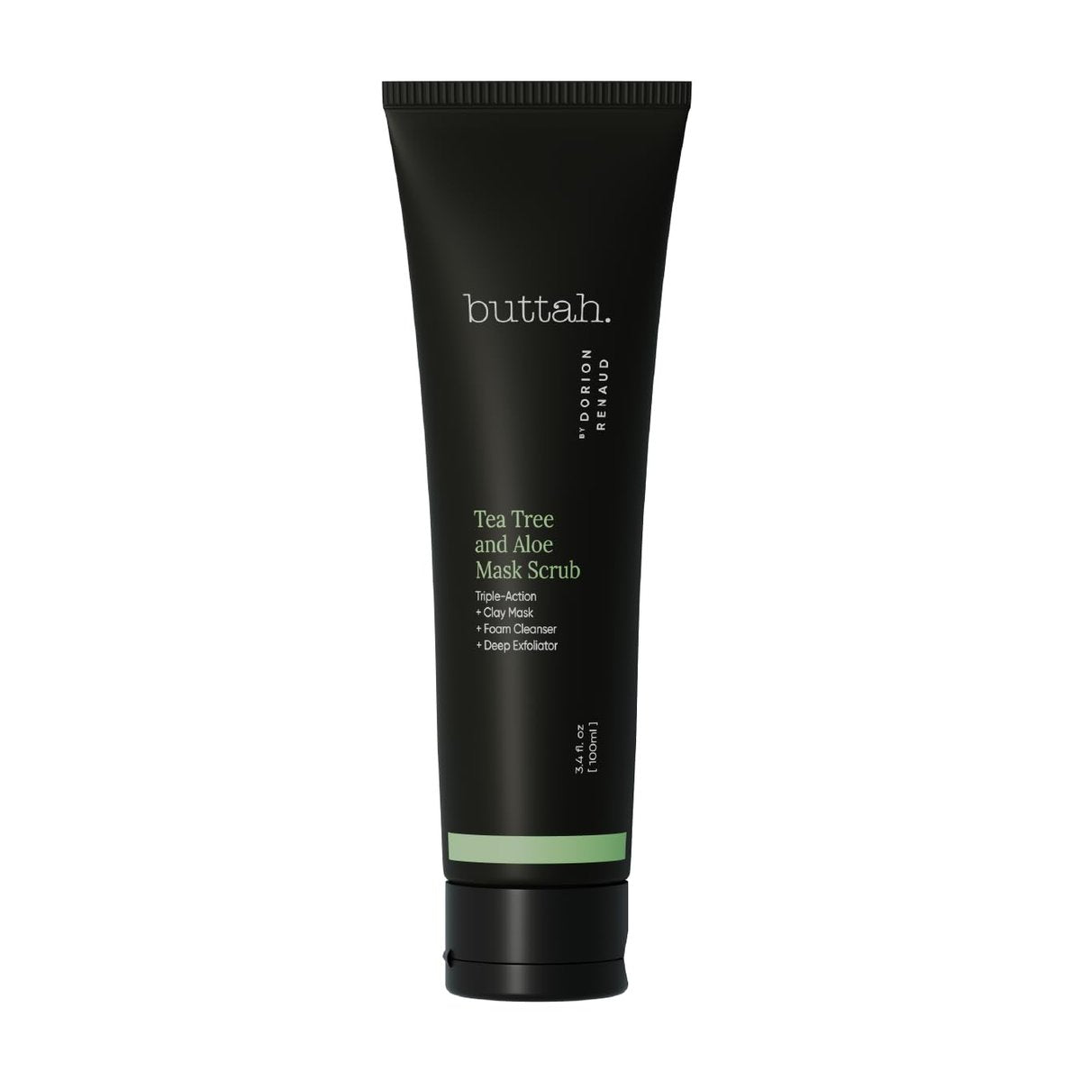 Buttah Skin by Dorion Renaud Teebaum & Aloe Peeling-Peeling 3oz – Multi-Tasking Reiniger – Teebaumöl & Kaolin-Tonerde – Natürliche Hautpflege für Männer & Frauen – Black-Owned Skincare