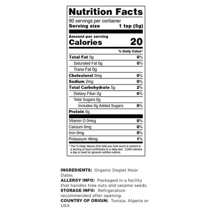 Terrasoul Superfoods Bio Dattelzucker, 454 g - Niedriger glykämischer Index | Unraffiniert | Spurenmineralien