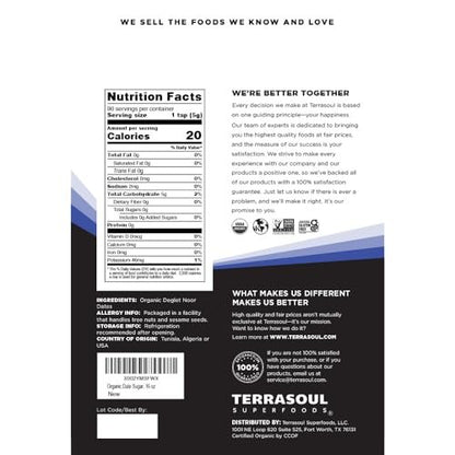 Terrasoul Superfoods Bio Dattelzucker, 454 g - Niedriger glykämischer Index | Unraffiniert | Spurenmineralien
