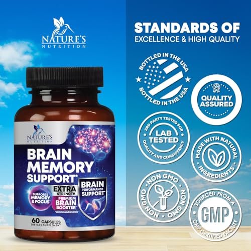 3X Gehirn Booster – Gedächtnis & Konzentration Kapseln mit Bacopa, Phosphatidylserin & DMAE – Nootropikum für Fokus & Klarheit – 60 Kapseln