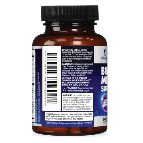 3X Gehirn Booster – Gedächtnis & Konzentration Kapseln mit Bacopa, Phosphatidylserin & DMAE – Nootropikum für Fokus & Klarheit – 60 Kapseln