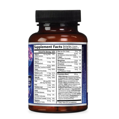 3X Gehirn Booster – Gedächtnis & Konzentration Kapseln mit Bacopa, Phosphatidylserin & DMAE – Nootropikum für Fokus & Klarheit – 60 Kapseln
