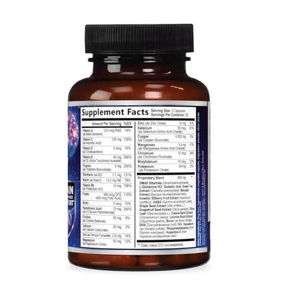 3X Gehirn Booster Kapseln – Nootropika für Konzentration, Klarheit und Fokus – Gedächtnis & kognitive Vitamine mit Bacopa, Phosphatidylserin & DMAE – 120 Kapseln