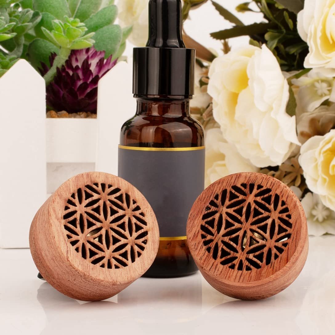 KILOSTEP Auto-Duftdiffuser aus Holz – 2 Stück Aromatherapie Diffuser mit Lüftungsklammer