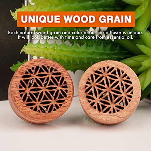 KILOSTEP Auto-Duftdiffuser aus Holz – 2 Stück Aromatherapie Diffuser mit Lüftungsklammer