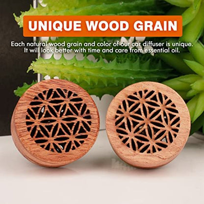 KILOSTEP Auto-Duftdiffuser aus Holz – 2 Stück Aromatherapie Diffuser mit Lüftungsklammer