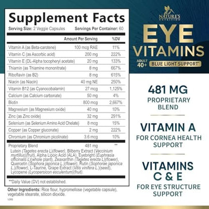 Augenvitamin 3-fach Stärke – Lutein & Zeaxanthin für Sehkraft, Makulagesundheit & trockene Augen – mit Zink, Vitamin C, E & Mineralien – 120 Kapseln