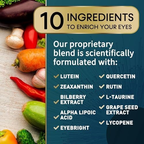 Augenvitamin 3-fach Stärke – Lutein & Zeaxanthin für Sehkraft, Makulagesundheit & trockene Augen – mit Zink, Vitamin C, E & Mineralien – 120 Kapseln